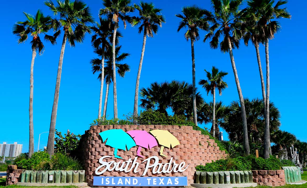South Padre Island welcome sign