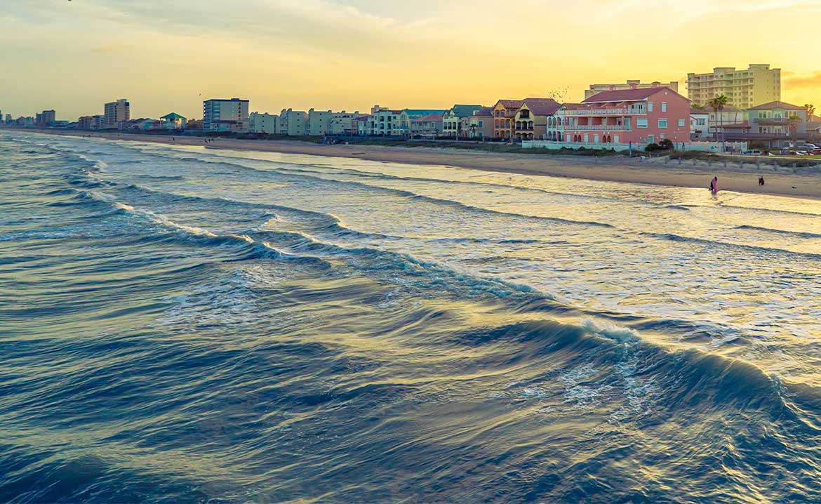 Photograph of Myrtle Beach, captured by Jimmy Kirk, showcasing the sandy shore and ocean waves.
