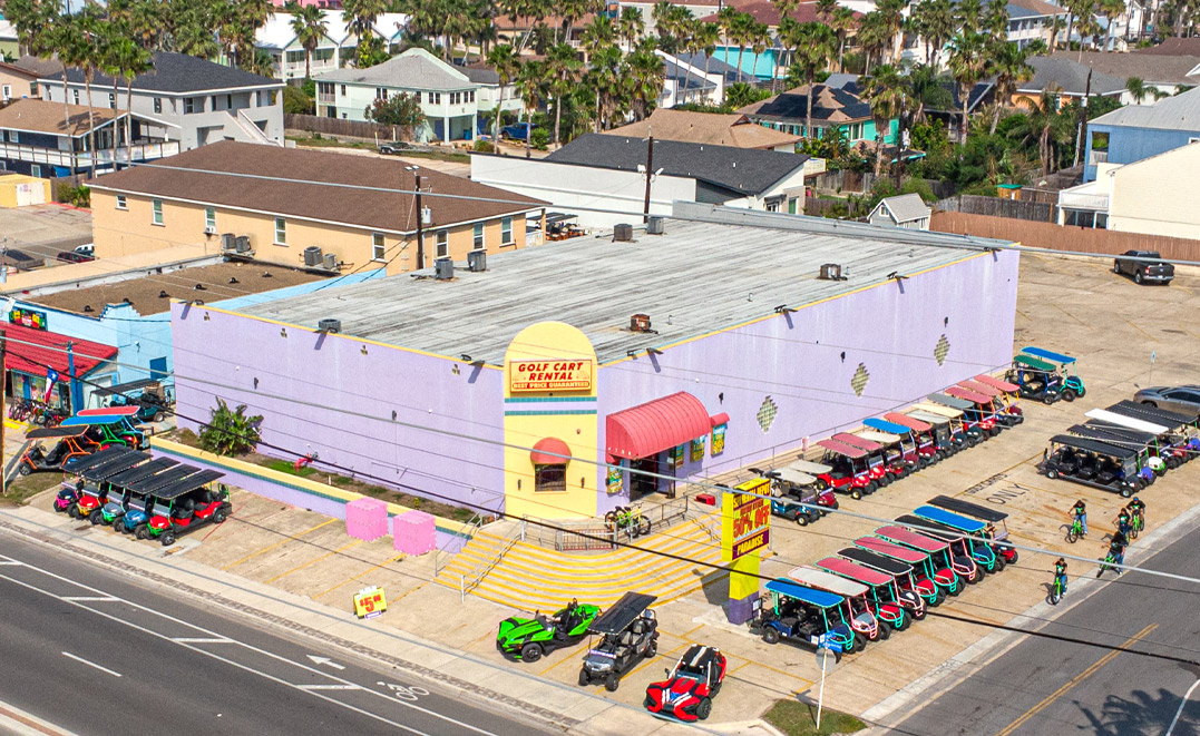 South Padre Paradise Fun Rentals aerial view
