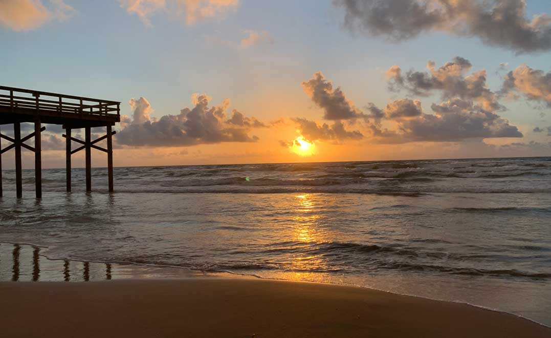 Golden hour sunrise South Padre Island, Texas
